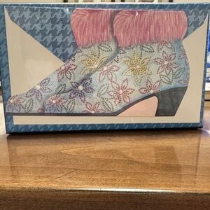 Punch Studio aqua boot die cut stationary set new sealed box (20 count) vintage